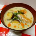 お魚キッチン's cooksnap of when they made さつま芋と南瓜の豆乳味噌汁.