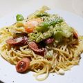 くっくペタ's cooksnap of when they made レタスとウィンナーのカルボナーラ風パスタ.