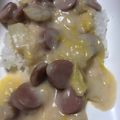 ちゃんこまんさん's cooksnap of when they made 子供喜ぶ★簡単【白菜と竹輪のクリーム煮】.