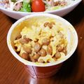 若hiro's cooksnap of when they made ズボラ飯　納豆カップスクランブルエッグ.