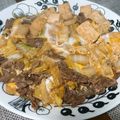 古賀竜一's cooksnap of when they made ■ボリューム満点！牛肉と豆腐の卵とじ■.