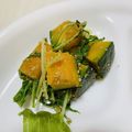 kotorinpi's cooksnap of when they made かぼちゃと水菜のごま和え.