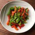 栗丸うさぎ's cooksnap of when they made 超簡単☆ピーマンとパプリカのごま出汁炒め.
