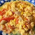 ＊キーツニャン＊'s cooksnap of when they made お手軽！！ トマトとウインナーの卵とじ丼.