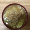 かおり♡♡♡'s cooksnap of when they made ごま油香るきゃべつのお味噌汁.