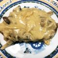 KimiキラMiku's cooksnap of when they made キノコクリームソースのポークステーキ.