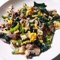 オアシス☆彡's cooksnap of when they made 豚こまぎれ肉とホウレン草のガーリック炒め.