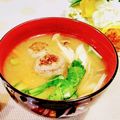 ももちゃんのれしぴ's cooksnap of when they made ＊焼きいわし団子の味噌汁＊.