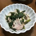 mikutasu's cooksnap of when they made 簡単で美味しいよ！春菊と豚肉の辛子和え♪.