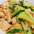 とかげのおかあさん's cooksnap of when they made トリ胸とチンゲン菜のオイマヨ炒め.