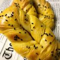 空の青と's cooksnap of when they made 紫いもで＊ねじりスティックパン。.