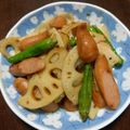 まいまいみーYY's cooksnap of when they made 蓮根とウインナーのポン酢炒め.
