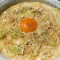 クック7RK4JC☆'s cooksnap of when they made カルボナーラ風キャベ玉パスタ.