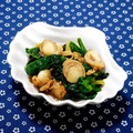 ｍａｒｉ♪'s cooksnap of when they made ＊蒸し帆立＆ちぢみ法蓮草の煮びたし.