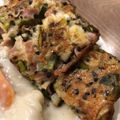 yuukaokd's cooksnap of when they made ねぎ！チーズ！大量消費の、チヂミもどき.