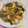 クック0UQ98I☆'s cooksnap of when they made スナップえんどうと厚揚げの春色香味炒め.