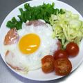 ☆ありか358☆'s cooksnap of when they made ハムエッグ♪.