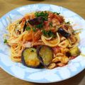や～たん食堂's cooksnap of when they made 簡単！ナス&玉ねぎ&舞茸♡トマトパスタ.