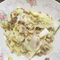 ジョングレ's cooksnap of when they made ミンチ肉と白菜と葉物の漬物炒め.