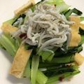 る〜む's cooksnap of when they made ５分で☆小松菜と油揚げのペペロンチーノ風.