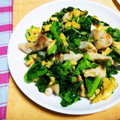 まぶたん's cooksnap of when they made 簡単★菜の花と鶏肉の炒め物.