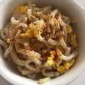ゆかりりりー's cooksnap of when they made こんにゃく、卵、じゃこのごま油炒め.