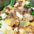 むむむっこ's cooksnap of when they made ～給料日前に～豆腐と麩の卵とじ丼.