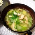 fl＊＊'s cooksnap of when they made しいたけと水菜のみそ汁.