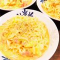 ちゃ～り～'s cooksnap of when they made ラーメンで濃厚カルボナーラ♪.