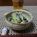 ダイナマイト漆黒's cooksnap of when they made 春菊とセロリのじゃこ入りナムル.