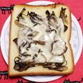 こげ岡's cooksnap of when they made 塩昆布とまいたけのチーズトースト♪.