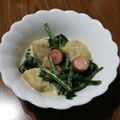 ramieru's cooksnap of when they made 里芋とほうれん草ベーコンのクリーム煮.