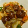 Monkinton's cooksnap of when they made 鶏もも肉の簡単酢豚風♪揚げない酢豚のタレ.