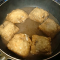 チビひろ☆Ｆ's cooksnap of when they made 油揚げと豚ひき肉と豆腐の巾着煮！大根も.