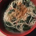 Yokchina's cooksnap of when they made 素麺で？！博多ラーメン風の細麺！.