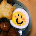 honey19's cooksnap of when they made ゆで卵deニコニコ♪スマイルキャラ弁.