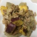 summer813's cooksnap of when they made さつまいもと豚肉の粒マスタード炒め.