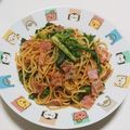 もぐ・ω・くま's cooksnap of when they made 【簡単】レタスとベーコン★ゆず胡椒パスタ.