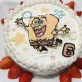 ぷるみき's cooksnap of when they made スポンジボブのキャラケーキ♪.