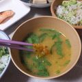 よちりん's cooksnap of when they made エコ☆かぼちゃのワタとニラのお味噌汁.