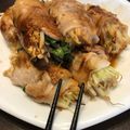 もっぴ…修行中's cooksnap of when they made 豆苗ともやしの豚ロース巻き.