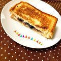 ふたごゆき's cooksnap of when they made ❁黒豆とクリチと抹茶のホットサンド❁.