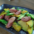 亀と空's cooksnap of when they made かぼちゃとオクラのチーズ炒め♪.