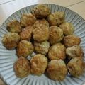 かなくんマミー's cooksnap of when they made 胡麻油で揚げ焼き鶏団子☆鶏ミンチボール.