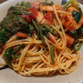 稲沢ゆり's cooksnap of when they made 海老とほうれん草のトマトクリームパスタ.