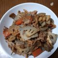 クックEL7LRI☆'s cooksnap of when they made 豚バラ肉と蓮根・舞茸の味噌炒め.
