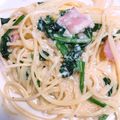 クックVID070☆'s cooksnap of when they made 『ほうれん草とベーコンのクリームパスタ』.