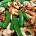 クックBJFPQ1☆'s cooksnap of when they made 絹さやとちくわ、バター焦がし醤油炒め♪.