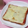 もん★もん's cooksnap of when they made チーズケチャップトースト.