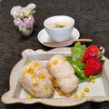 Miella's cooksnap of when they made カオマンガイ飯☆コーンちょい足しおにぎり.